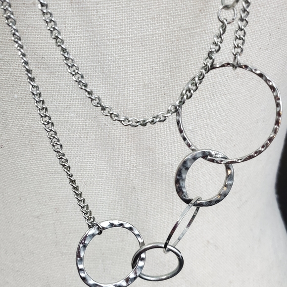 Silver Double  Link Strand 38" Necklace Christmas gift - Picture 4 of 7